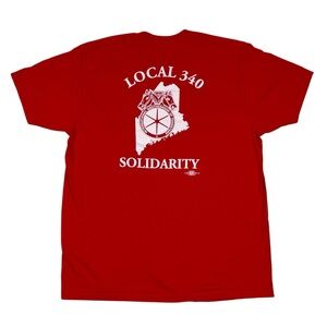 Solidarity Teamsters 340 Local Union Maine Red & White T Shirt